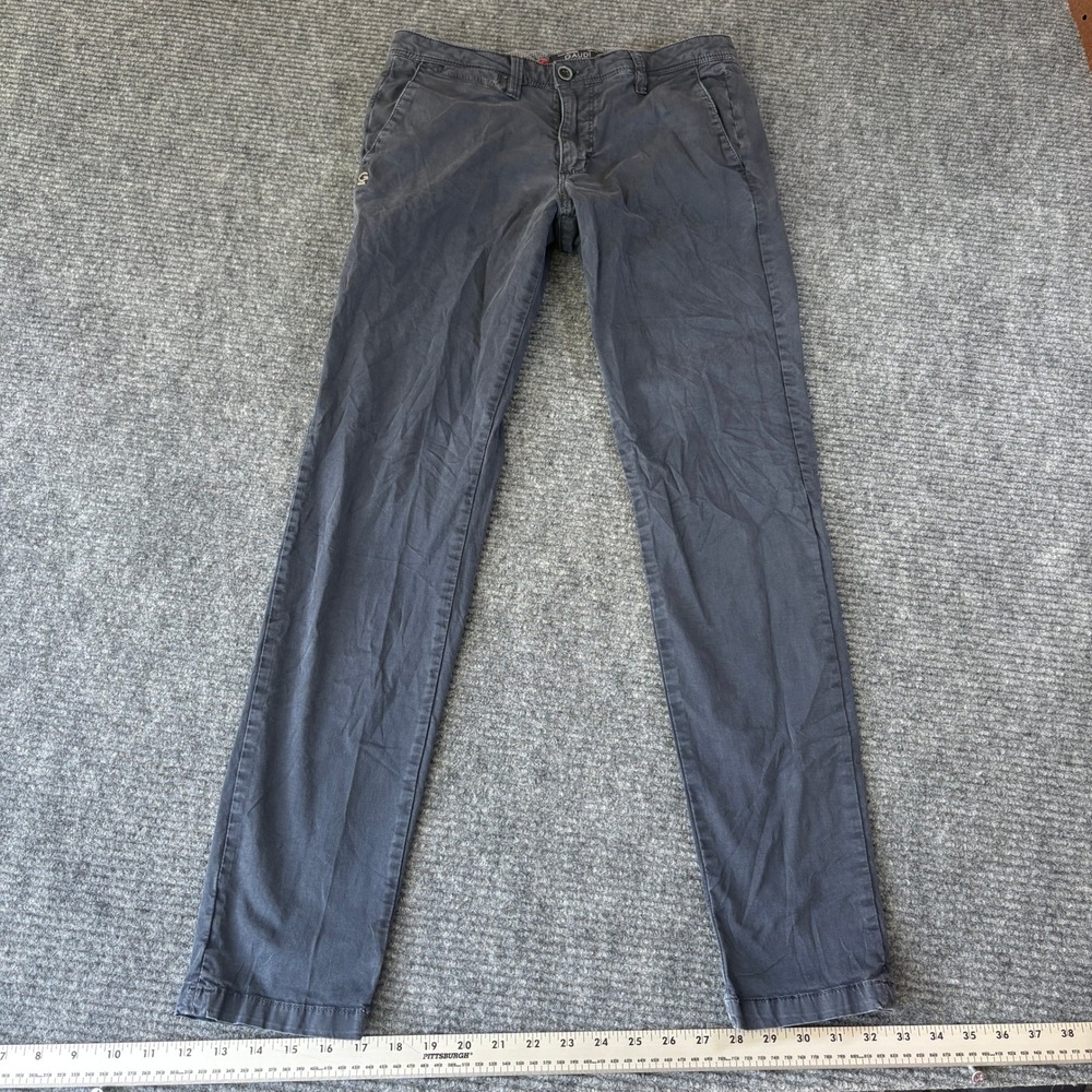 Gaudi Mens Slim Chino Pants Charcoal Gray Size 31 Italian Designer Casual 4433
